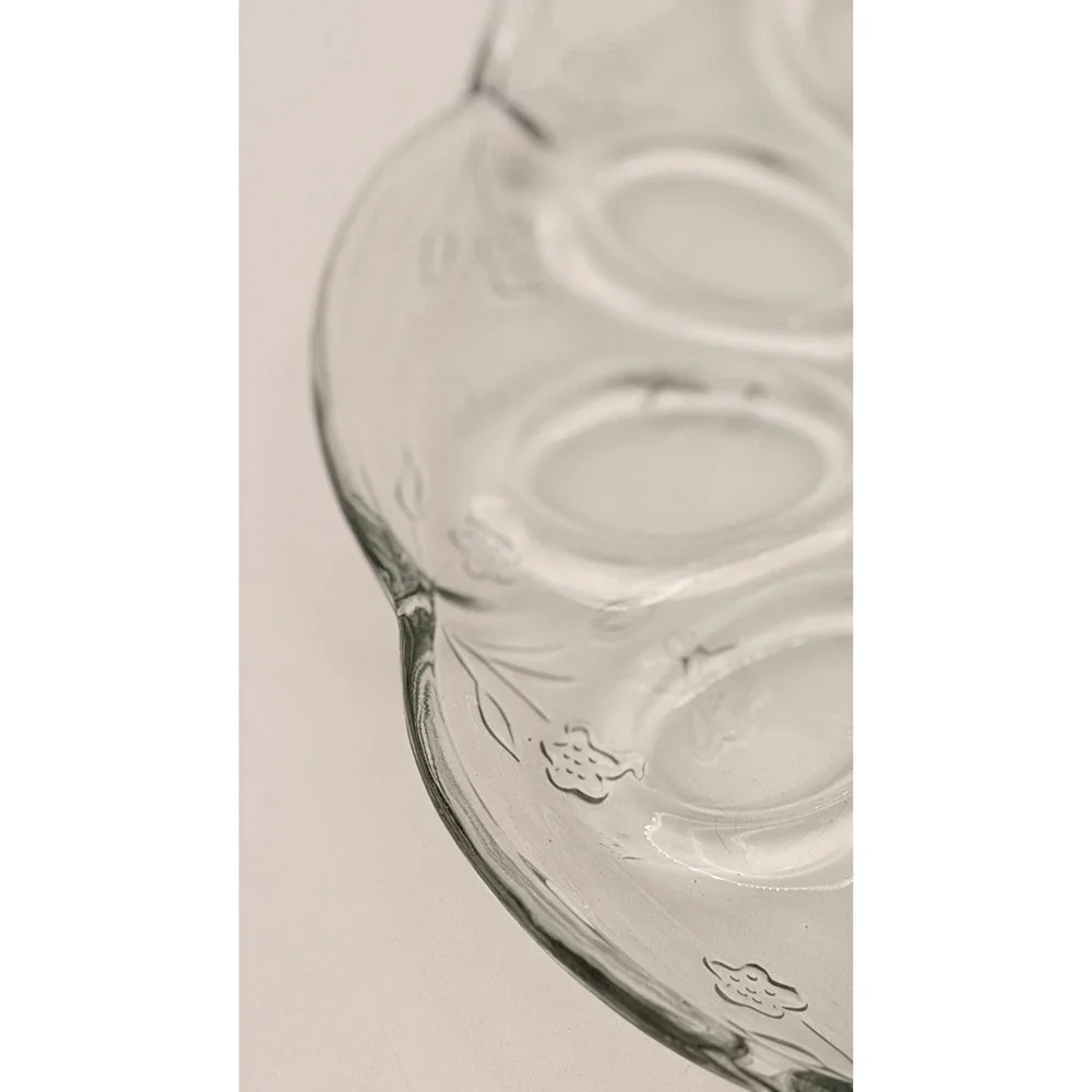 Anchor Hocking Savannah Clear Glass Deviled Egg Plate 12 Inch Platter 15824 USA